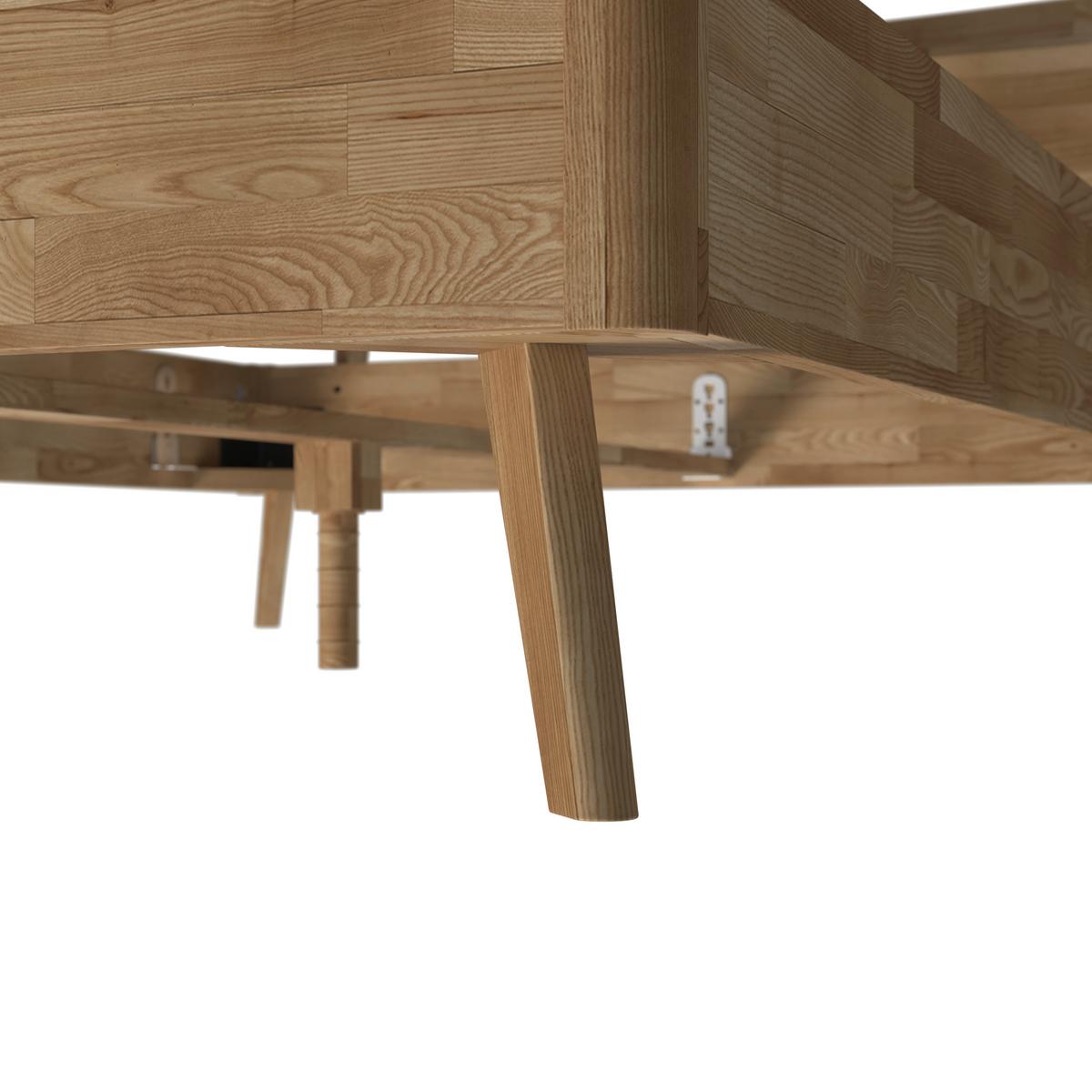 Bett Danzig ca. 140x200 cm Wildeiche Echtholz - Wildeiche, MODERN, Holz (140/200cm) - Bessagi Home