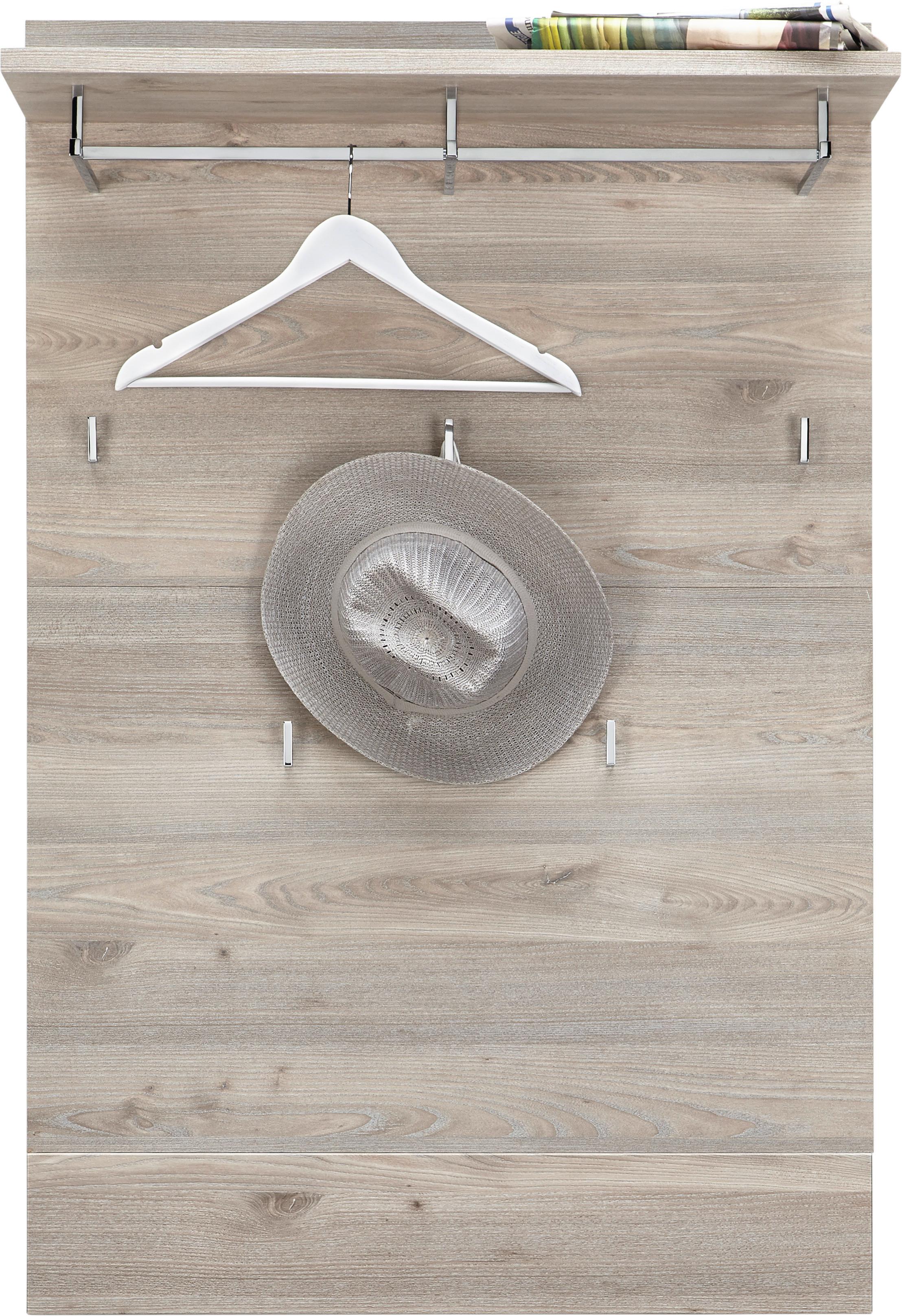 Garderobenpaneel in Weiß/Silbereichenfarben - Weiß/Silbereichenfarben, MODERN, Holz (85/128/30cm) - Premium Living
