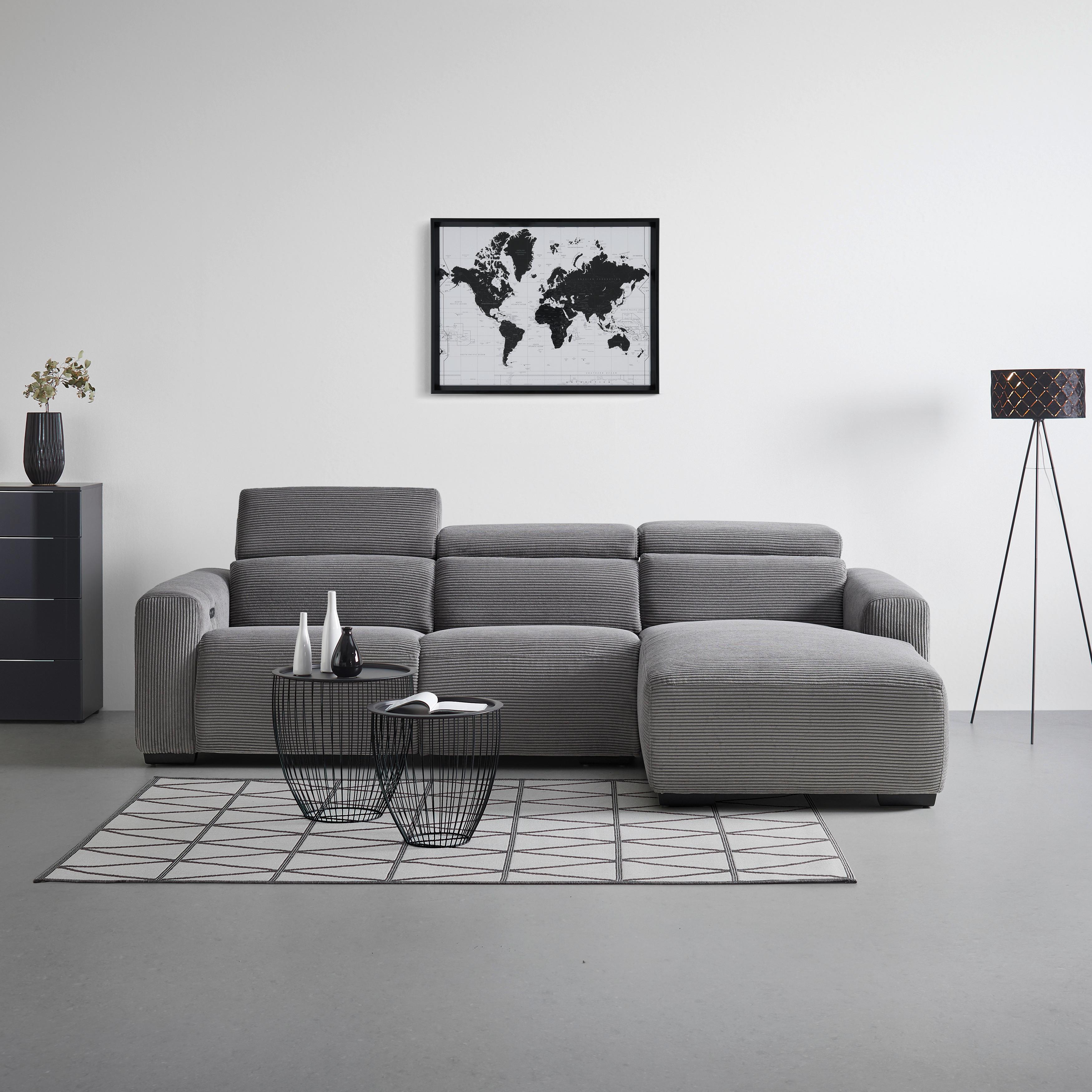 Sedežna Garnitura Bondico 272, Antracit - črna/antracit, Moderno, kovina/tekstil (272/75-92/101 / 170cm) - Mömax