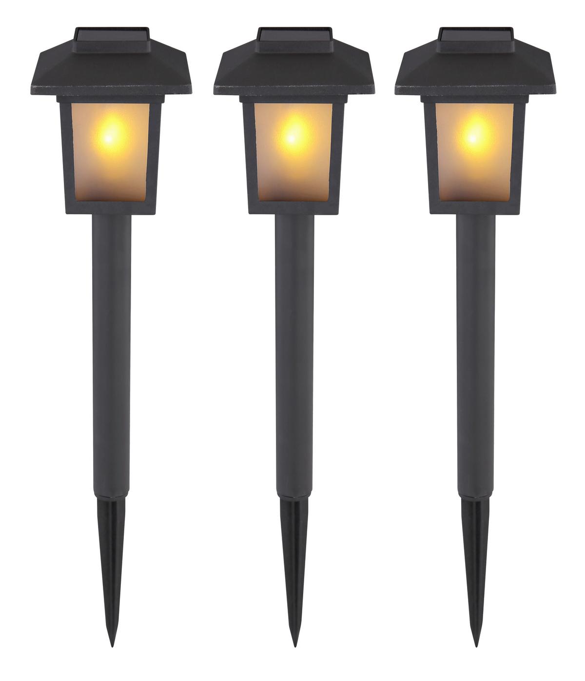 KIT DE LAMPE SOLAIRE 33577-3 - noir, matière synthétique (8/8/37cm) - Globo