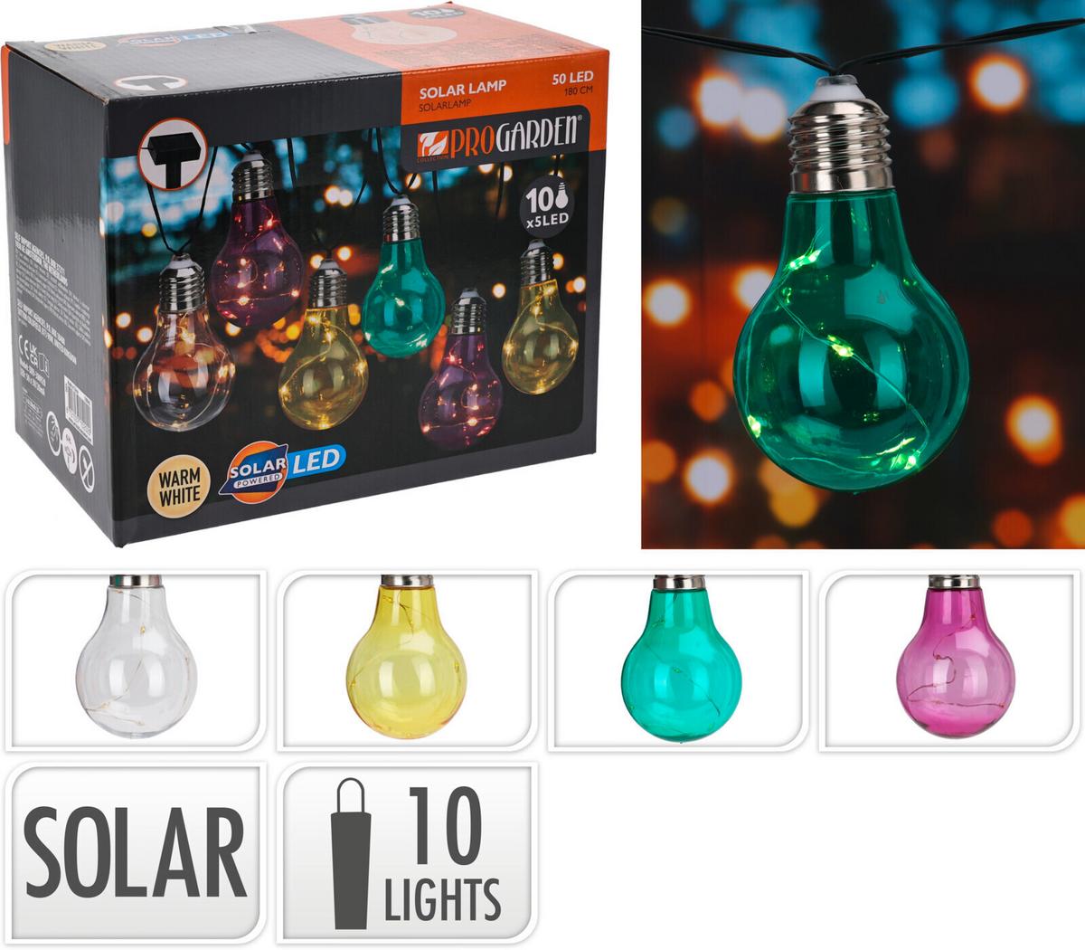 Szolár Fényfüzér Color - műanyag (200cm)