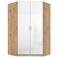 Sarokszekrény Fehér-tölgy Szín Celle - alumínium színű/Artisan tölgy, Modern, műanyag/faalapú anyag (117/197/117cm)