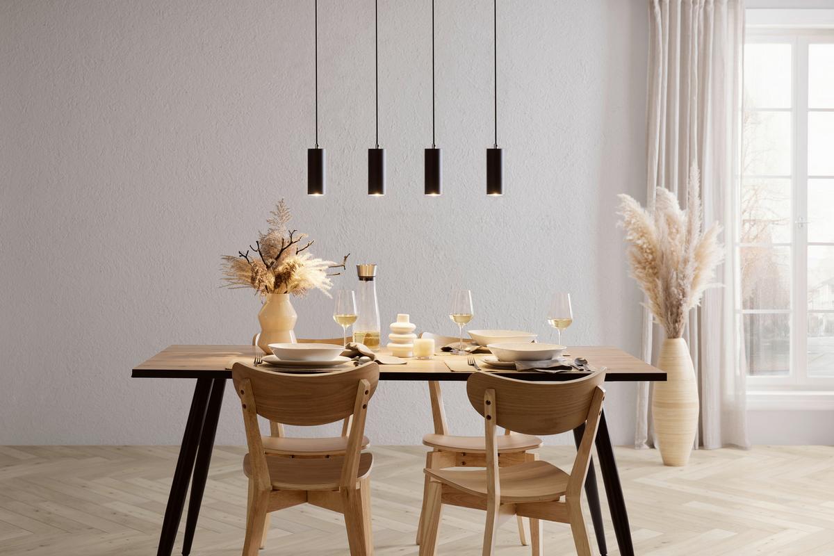 Hängeleuchte Witmo in Schwarz max. 35 Watt - Schwarz, MODERN, Metall (65/6/120cm) - Modern Living