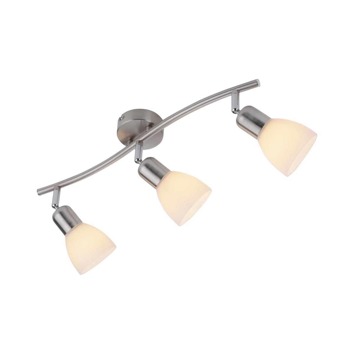 Deckenleuchte Karo max. 40 Watt - Alufarben/Nickelfarben, Basics, Glas/Metall (68/22cm)