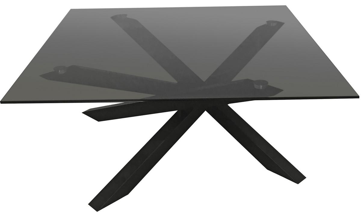STOLIK KAWOWY JONNY - czarny/szary, Design, metal/szkło (90/90/38cm) - Carryhome