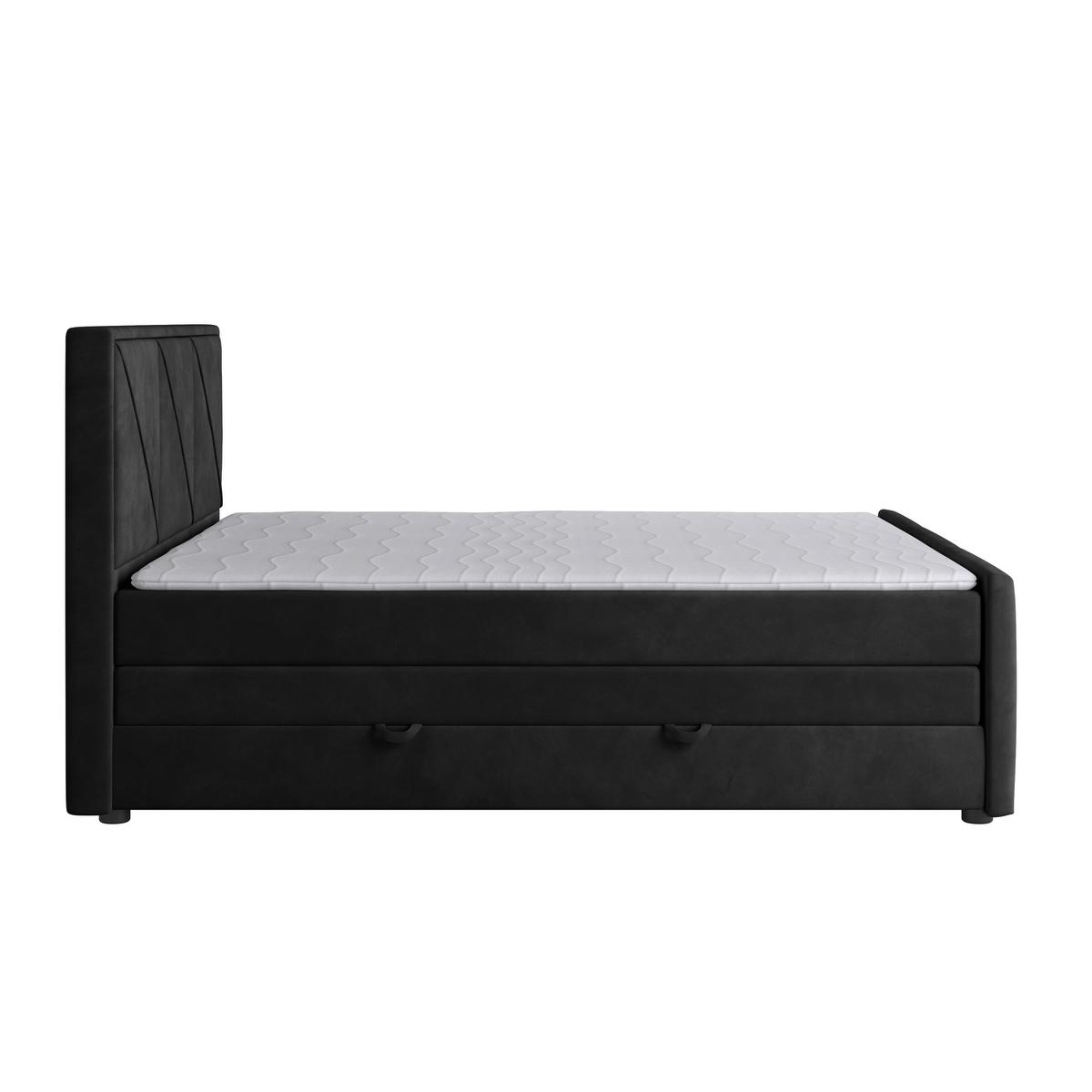 Boxspringbett Bologna ca. 180x200 cm Schwarz - Schwarz, MODERN, Karton/Holzwerkstoff (180/200cm) - MID.YOU