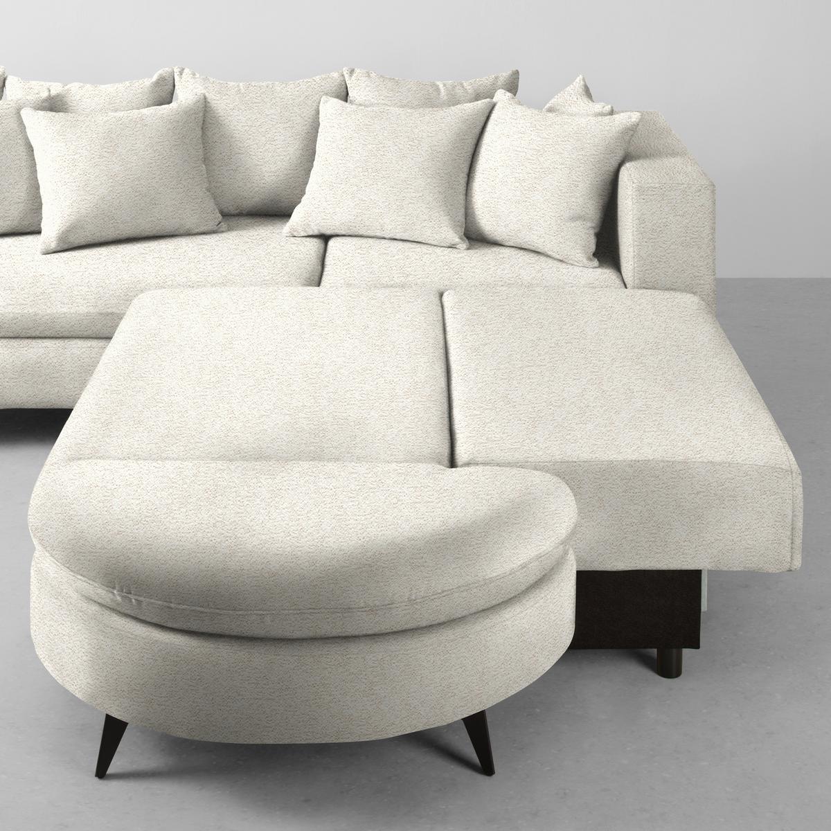 Ecksofa Axel Beige - Beige/Schwarz, MODERN, Textil/Metall (291/87/250cm) - Mömax
