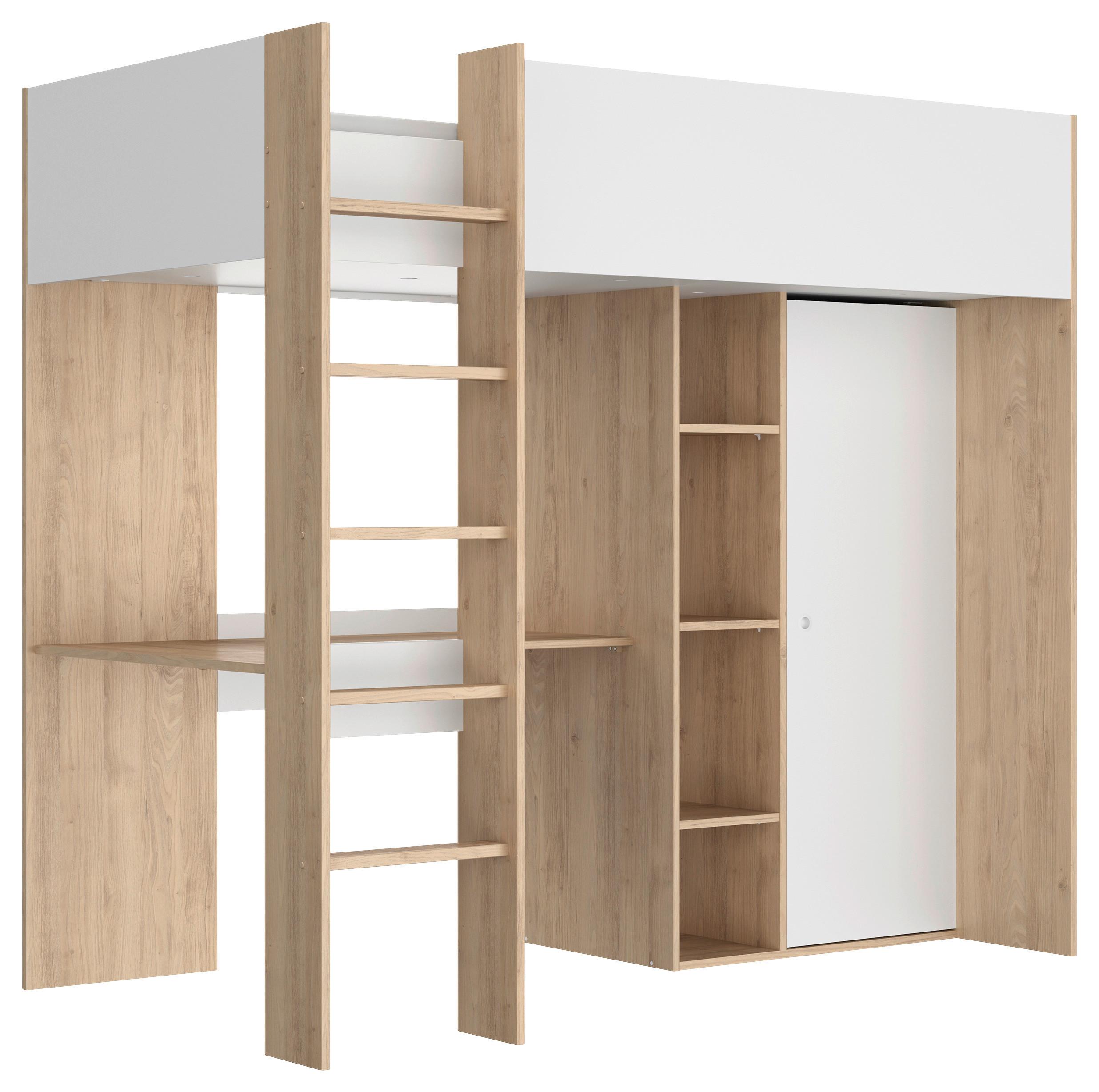 Igralna Postelja Matis, Bela, Barva Kostanja, 90x200 - bela/rjava, Basics, leseni material (90/200cm)