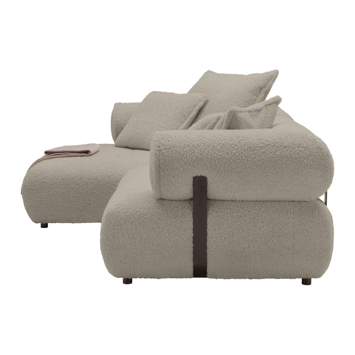 Wohnlandschaft Casimir Silberfarben - Silberfarben/Schwarz, LIFESTYLE, Kunststoff/Textil (180/310cm) - Premium Living