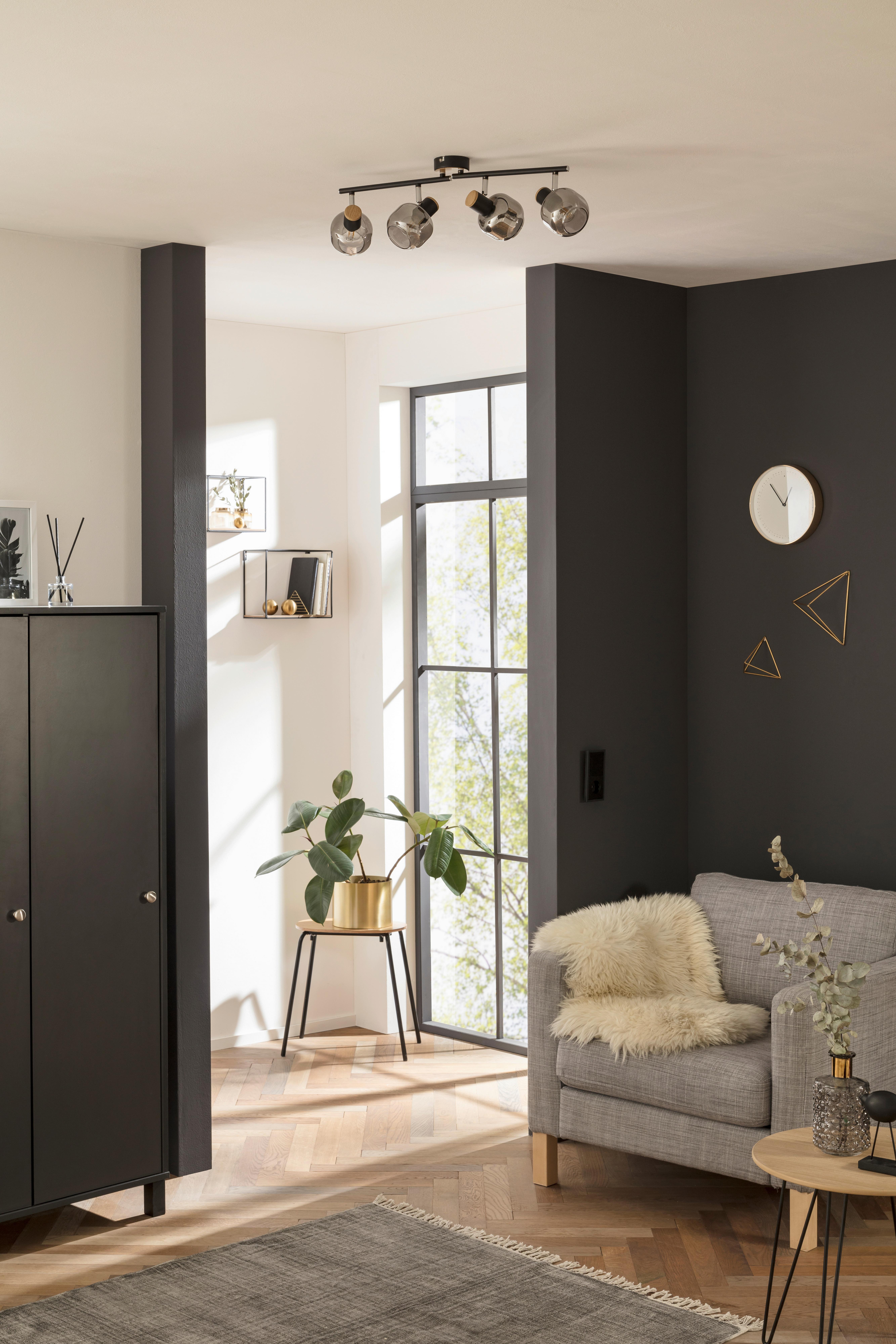 LAMPA REFLEKTOROWA 1350222 FUMOSO - czarny, Design, metal/szkło (58/16cm) - Näve