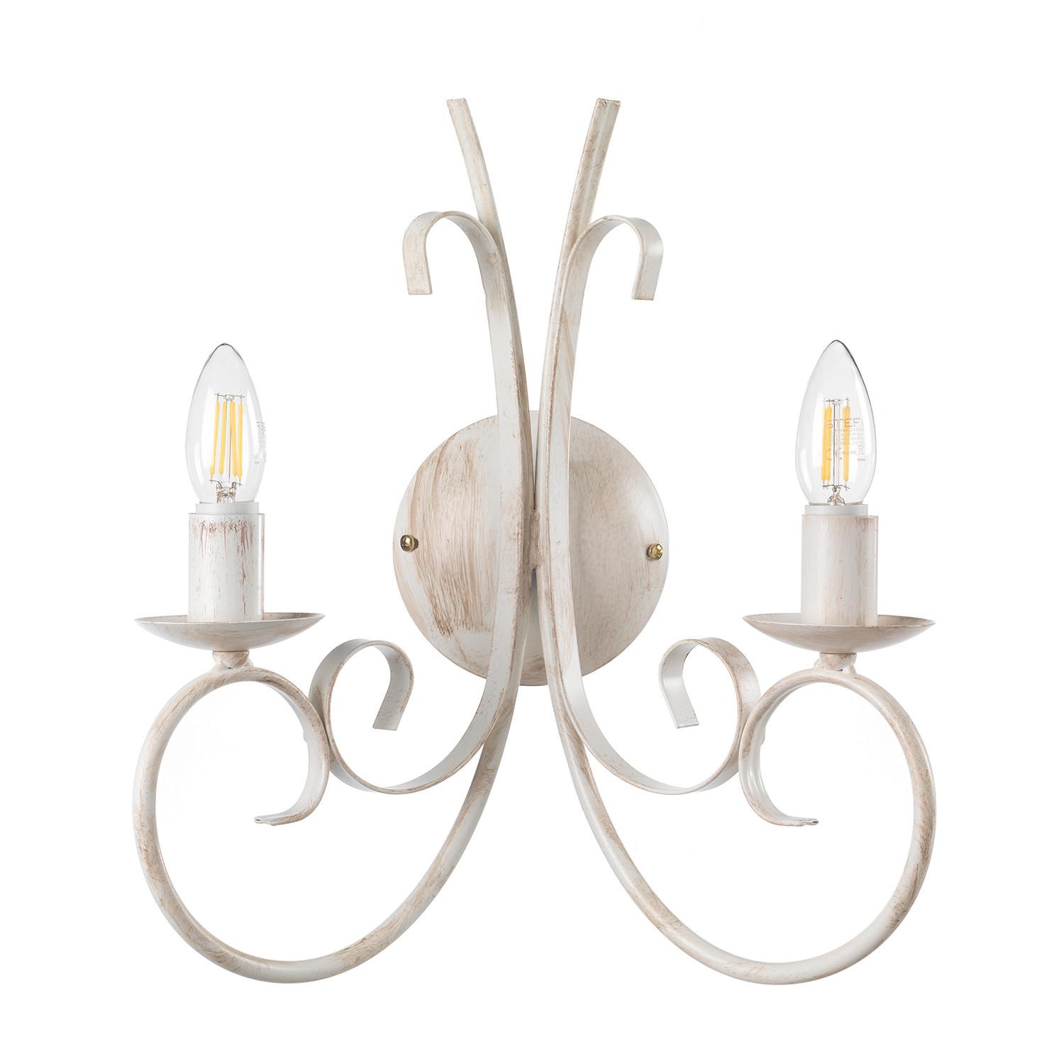 Wandleuchte Pompei Weiß max. 6 Watt - Weiß, KONVENTIONELL, Metall (35/35/38cm)
