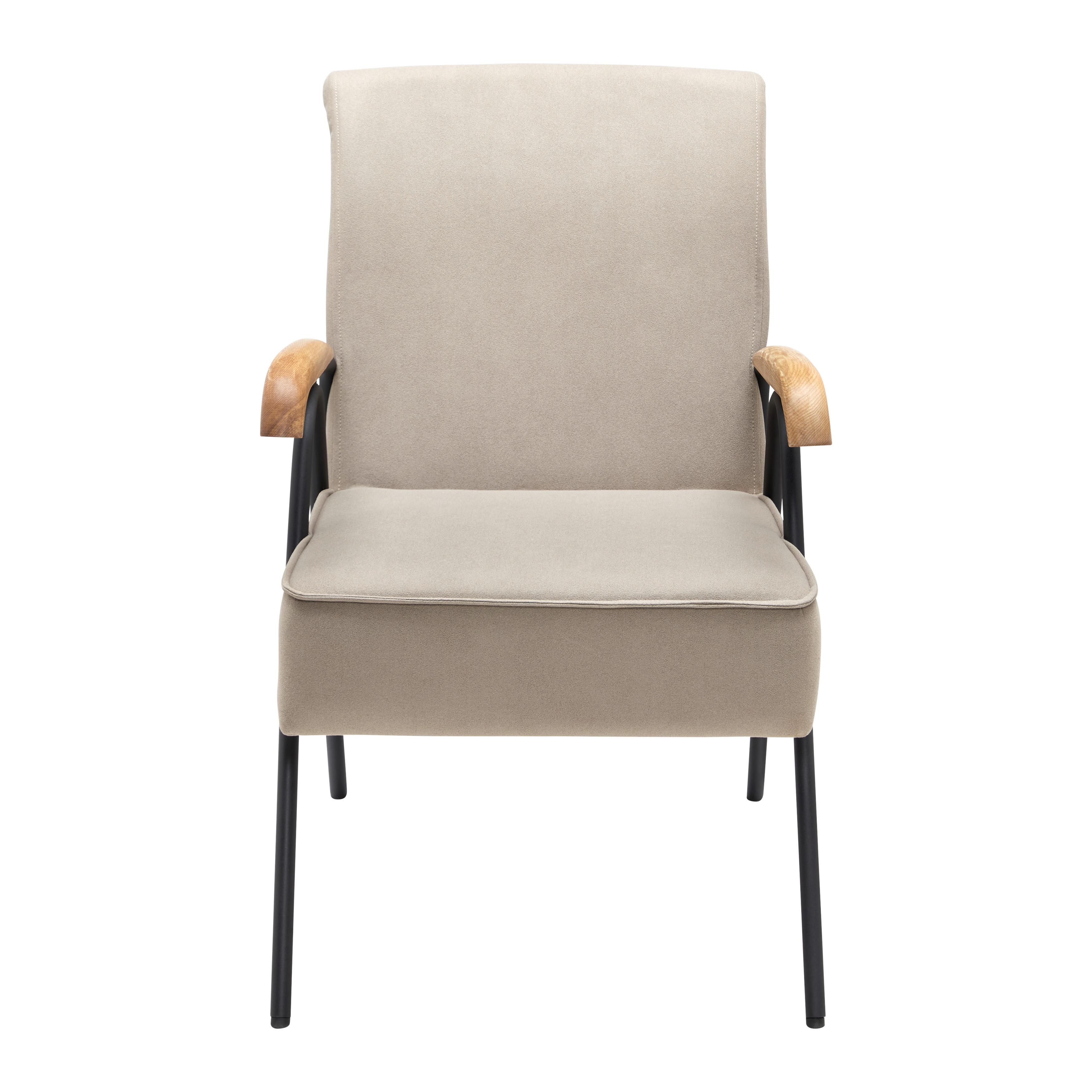 Sessel, taupe, "Nati" - Taupe/Schwarz, MODERN, Holz/Textil (52/79/66cm) - Bessagi Home
