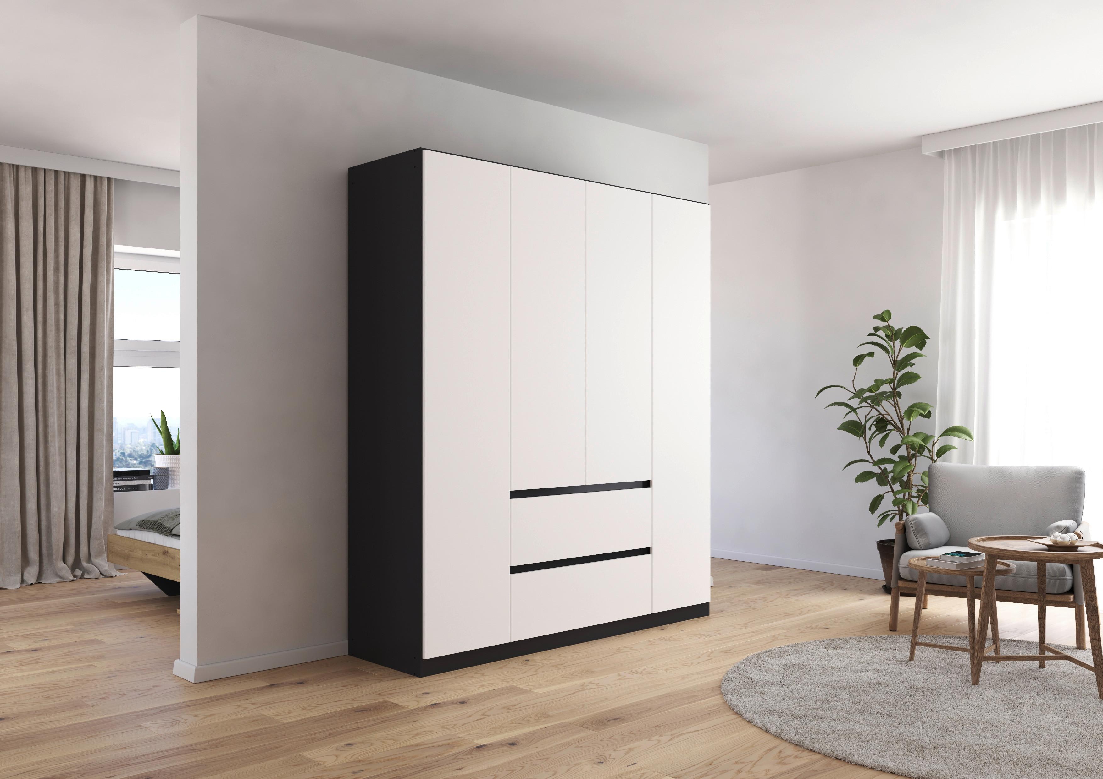DULAP USI ROTATIVE MAINZ - alb/gri, Basics, material pe bază de lemn (181/210/54cm) - Modern Living