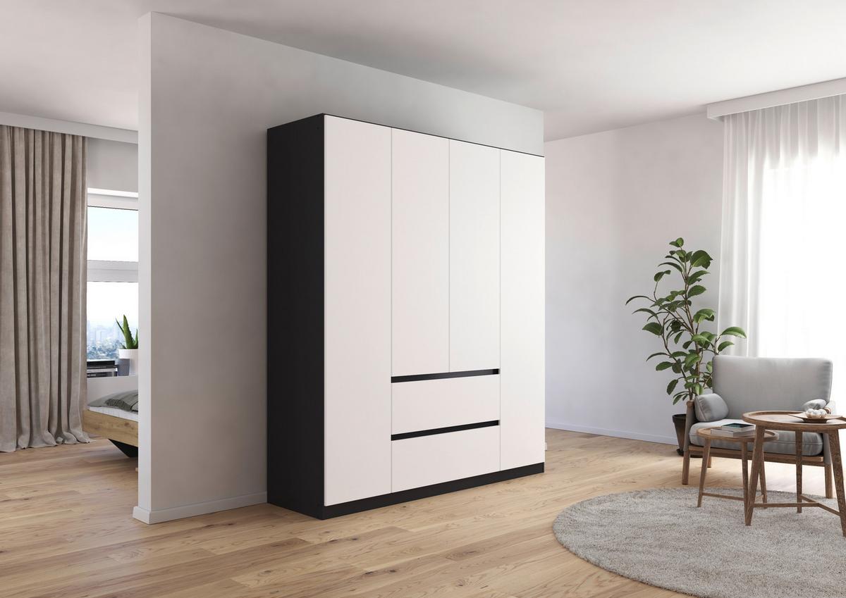 DULAP  USI ROTATIVE MAINZ - alb/gri, Basics, material pe bază de lemn (181/210/54cm) - Modern Living
