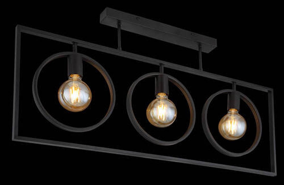 Deckenleuchte 15489D in Schwarz max. 60 Watt - Schwarz, Design, Metall (92/24/45,5cm) - Globo