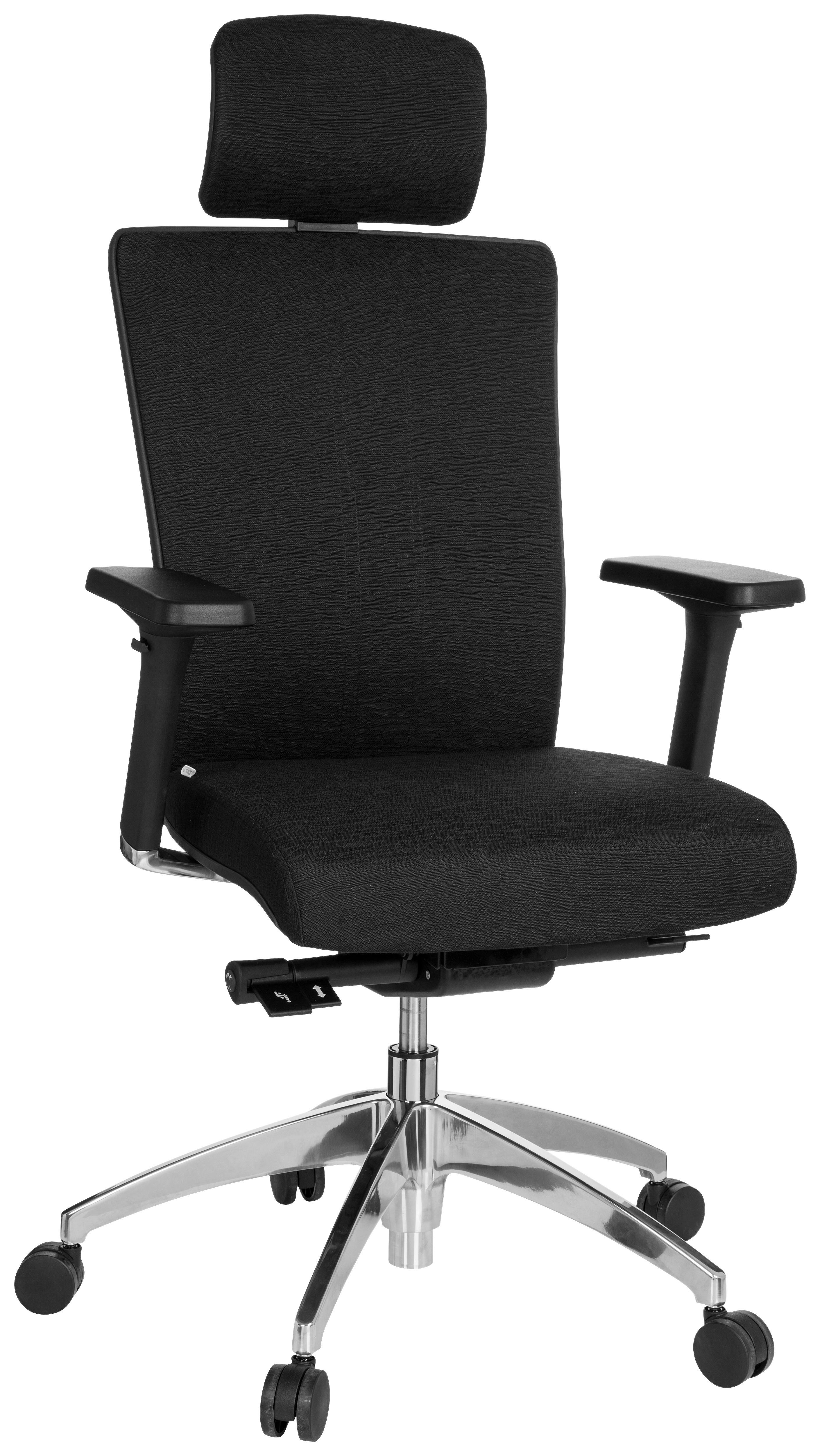 Drehstuhl Astra Lux Schwarz - Schwarz/Alufarben, MODERN, Kunststoff/Textil (57/113/52cm) - MID.YOU