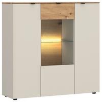 Vitrina Viona - kašmir/hrast Artisan, Basics, staklo/drvni materijal (115/116/40cm) - Modern Living