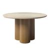 Jedilna Miza Kiano, Naravne Barve, Porcelan, Ø 130cm - krem barve/naravne barve, Moderno, leseni material/les (130/75cm) - Bessagi Home