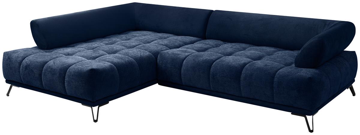 Ugaona Garnitura Largo N - tamnoplava/crna, Moderno, tekstil/metal (184/262cm) - Modern Living