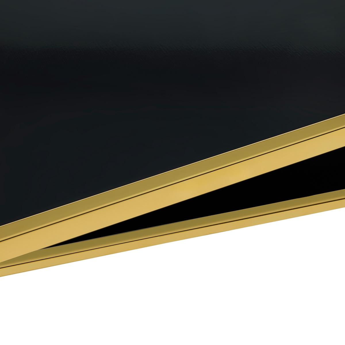 Klubska Miza Angel Ii - zlate barve/črna, Moderno, kovina/steklo (70/38/70cm) - Mömax