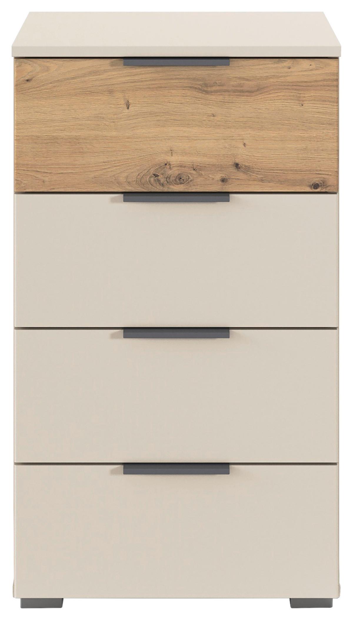 Kommode Ellmau Champagner/Eiche Artisan - Champagner/Eiche Artisan, KONVENTIONELL, Holzwerkstoff/Metall (47/81/42cm) - Premium Living