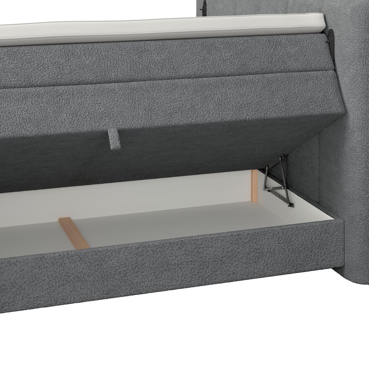 Boxspring Krevet Elysia - tamno siva/crna, Trend, drvni materijal/drvo (160/200cm) - Premium Living