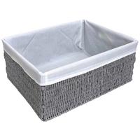 Korb Sally Grau - Weiss/Grau, Papier/Textil (40/31/17cm) - Mömax