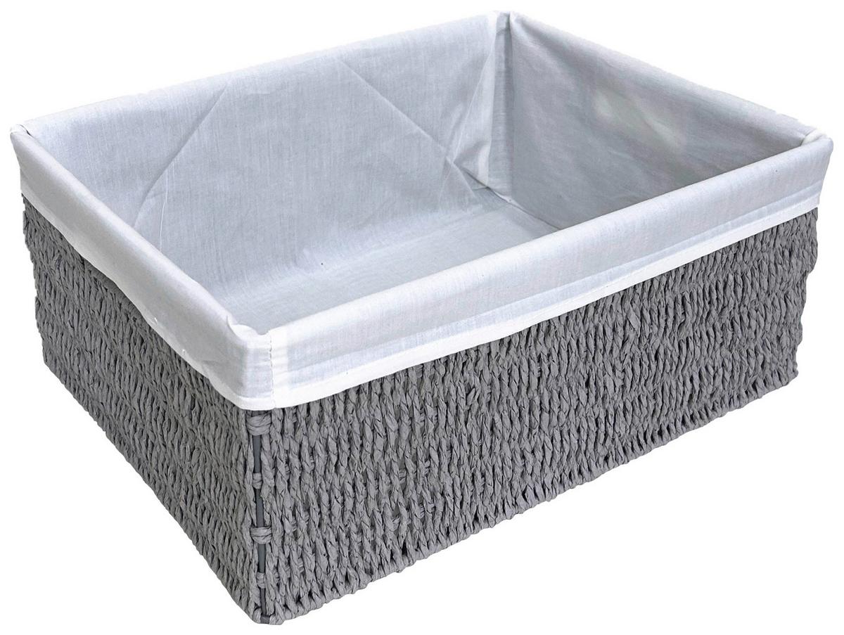Korb Sally Grau - Weiss/Grau, Papier/Textil (40/31/17cm) - Mömax