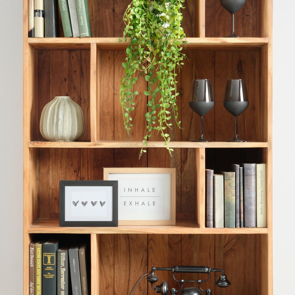 Vstavljivi Regal Za Komodo Shiva, Iz Akacijevega Lesa - črna/barve akacije, Moderno, kovina/les (88/195/40cm) - Zandiara