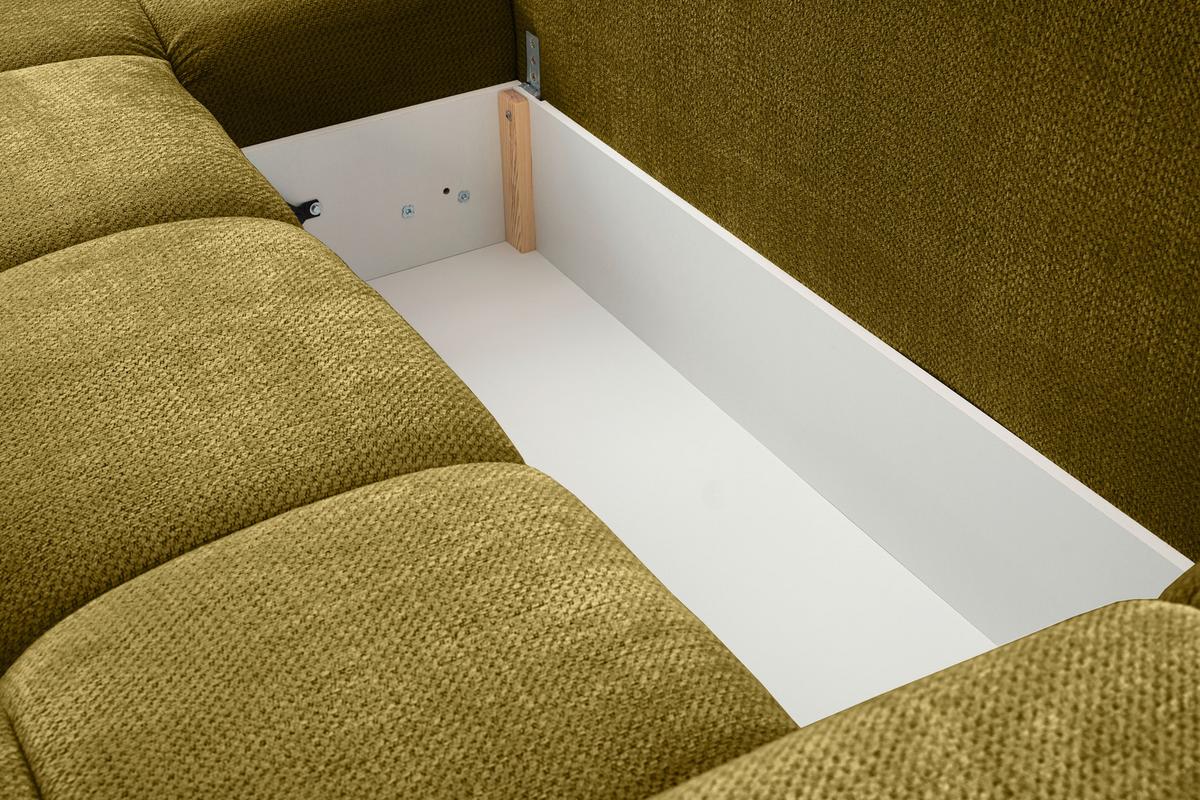 Kutna Garnitura Genova - maslinasto zelena/crna, Basics, tekstil/metal (299/74-90/173cm) - Modern Living