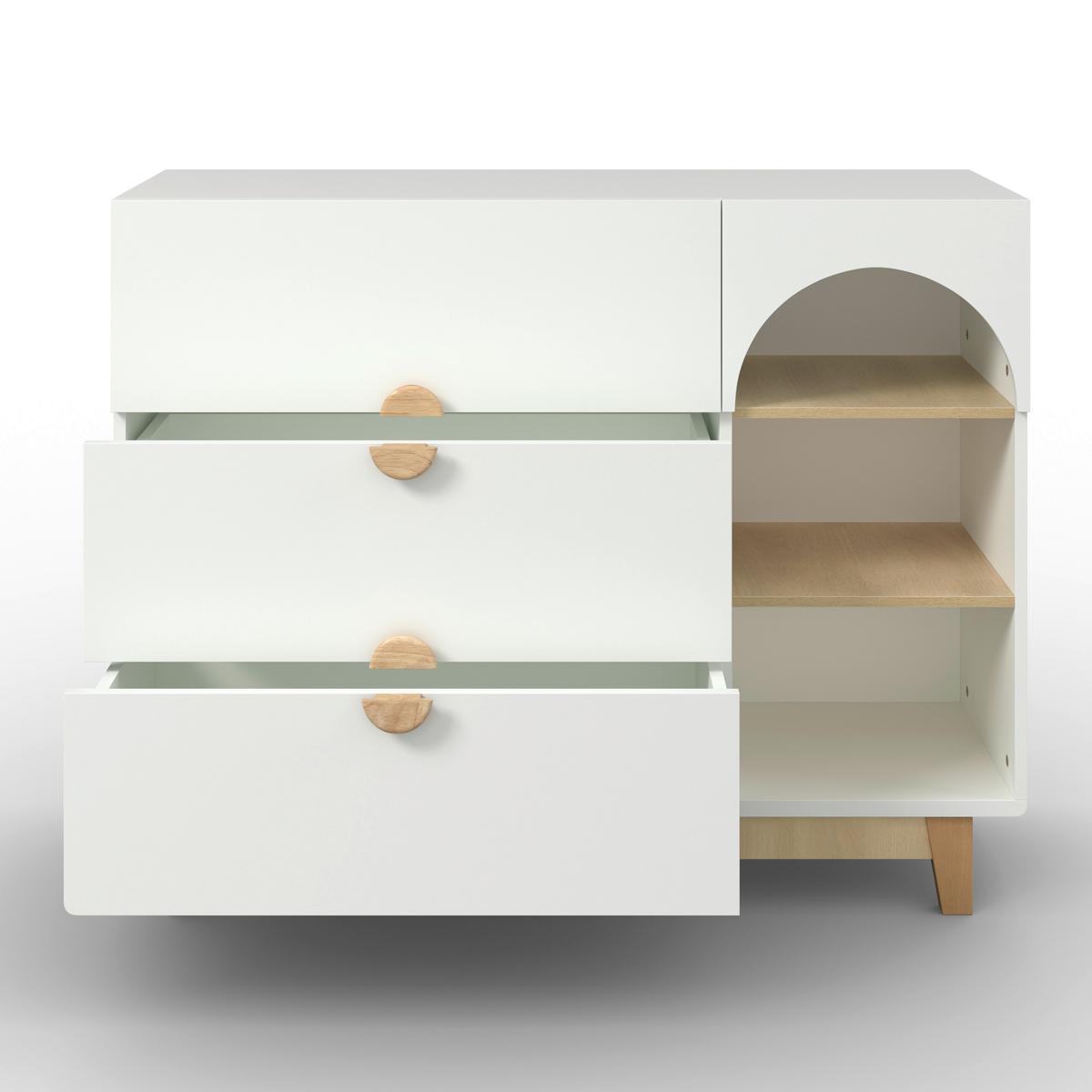 Kinderregal Enny Weiß/Buchefarben - Buchefarben/Weiß, MODERN, Holz/Holzwerkstoff (118/95/39cm) - Bessagi Kids