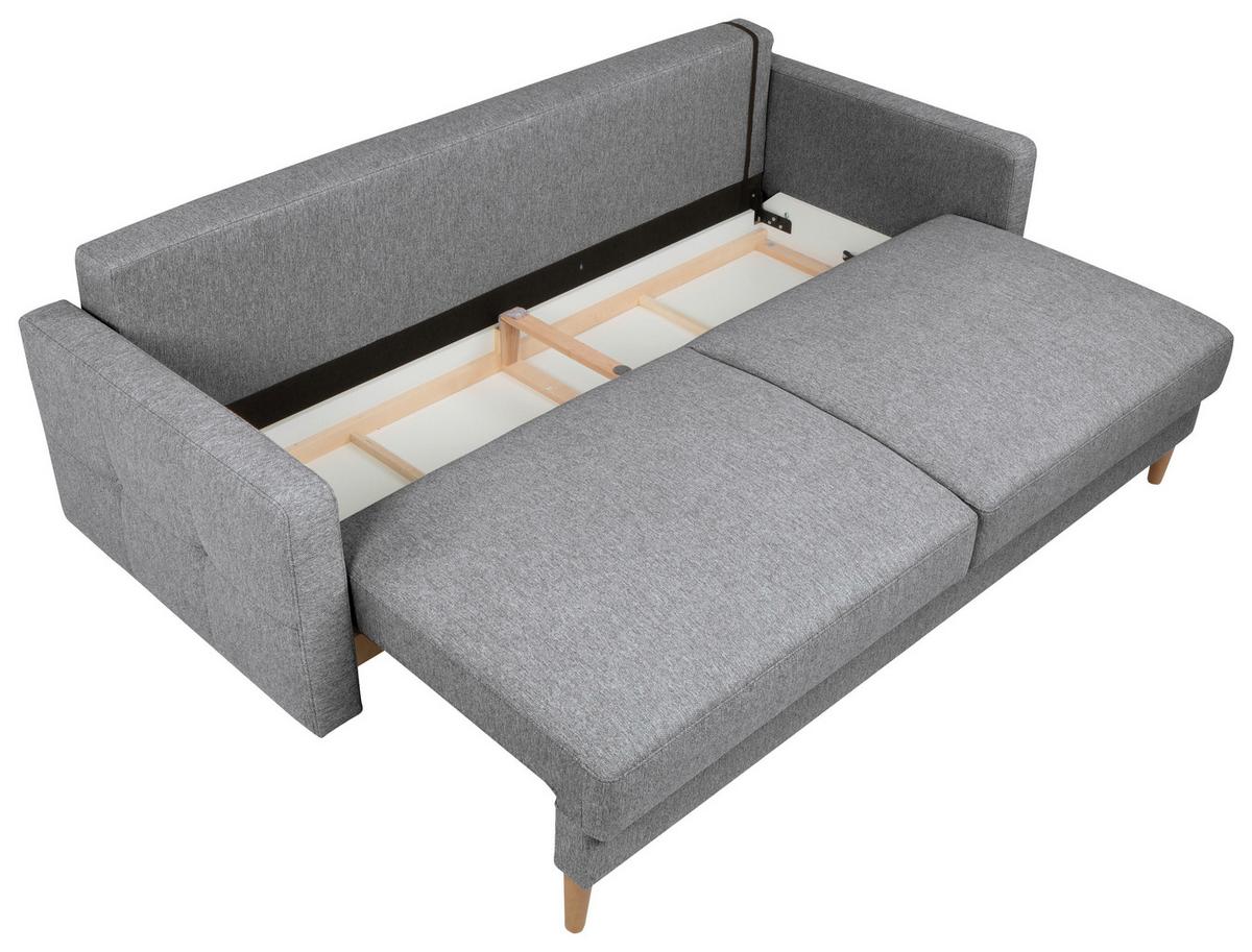 NORET Canapea extensibila - gri deschis, Konventionell, textil (222/93/99cm) - Modern Living