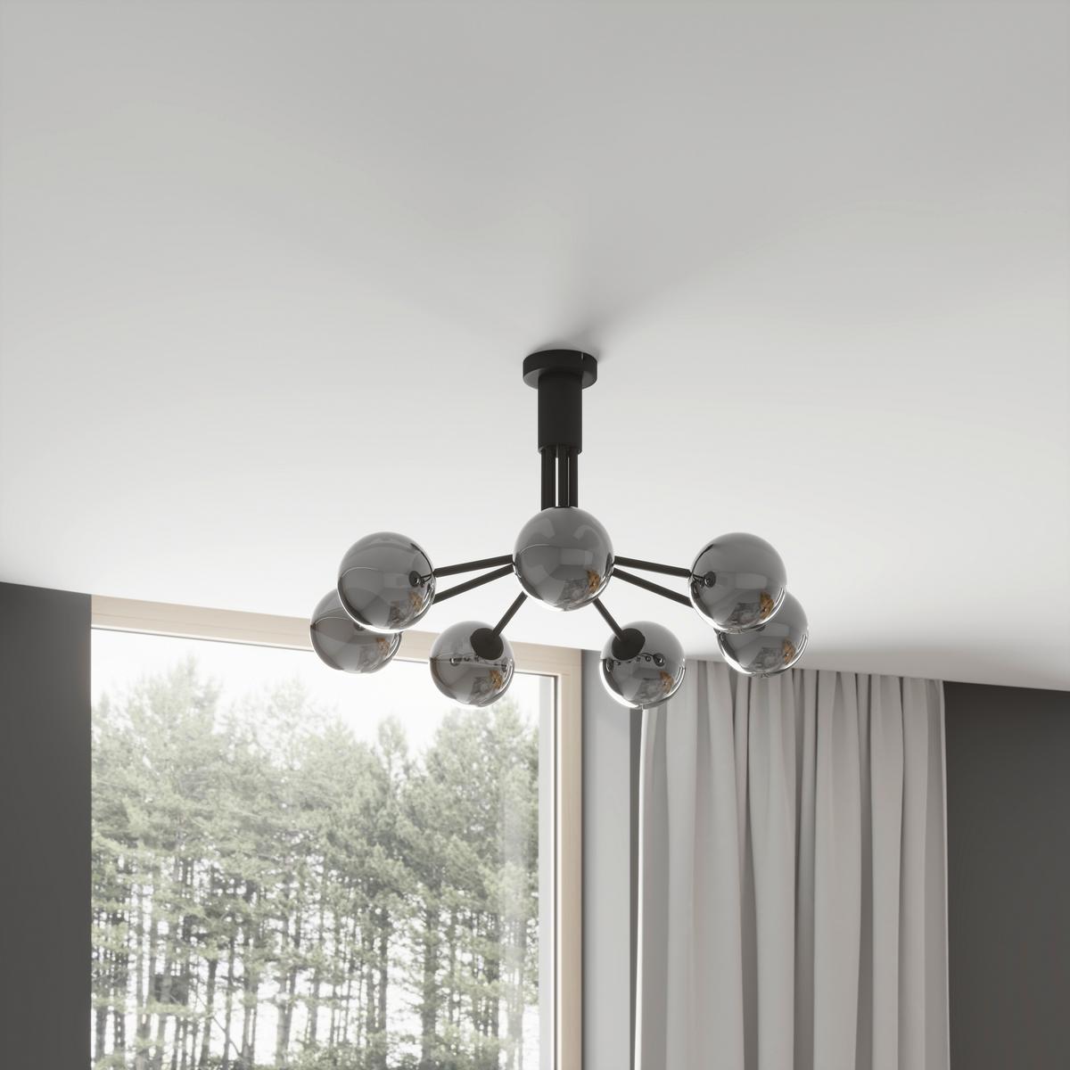 LAMPA SUFITOWA WIDNES - ciemnoszary, Design, metal/szkło (65/40cm) - Novel