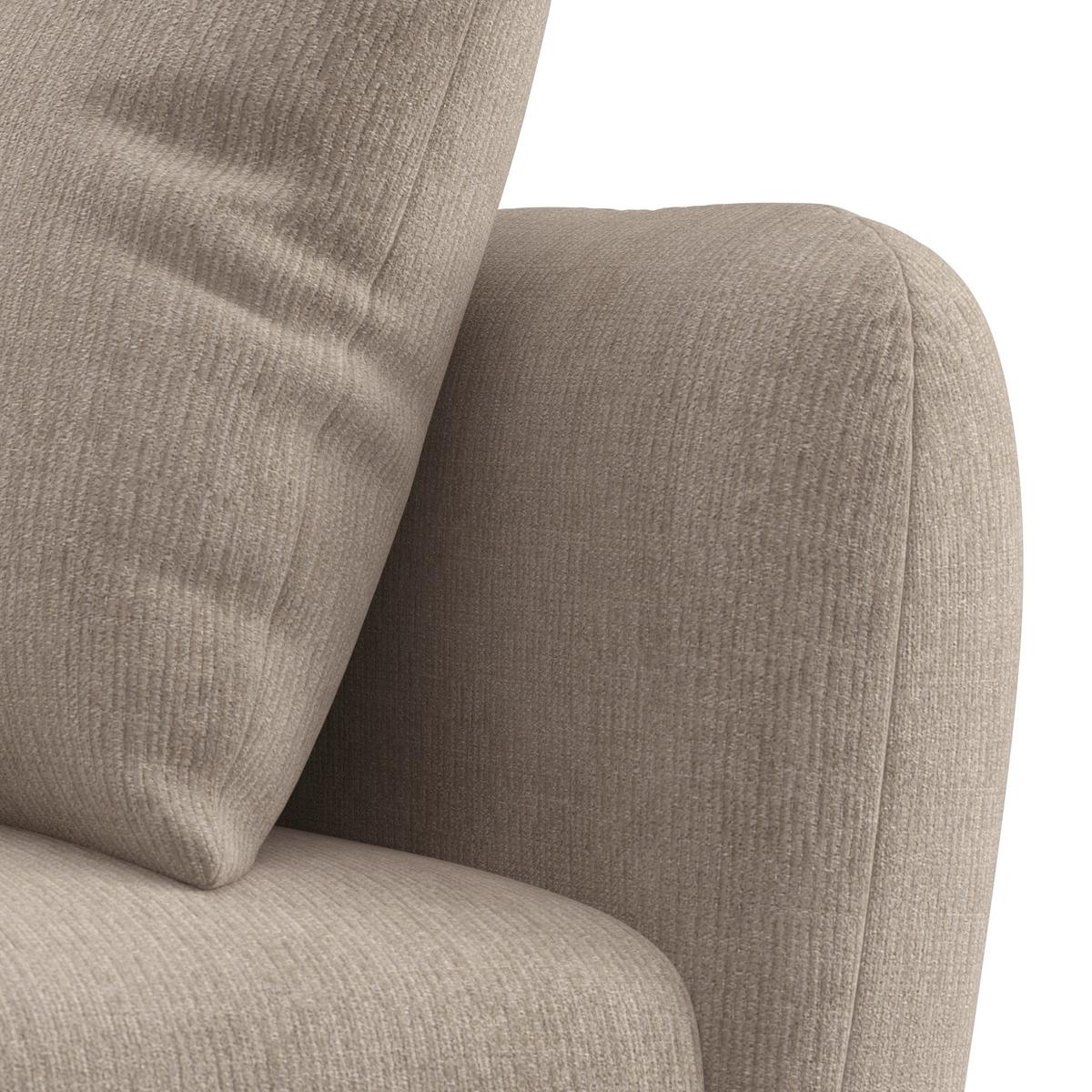 Wohnlandschaft Nicole Greige Chenille - Greige/Schwarz, MODERN, Holz/Kunststoff (162/87/306cm) - Bessagi Home