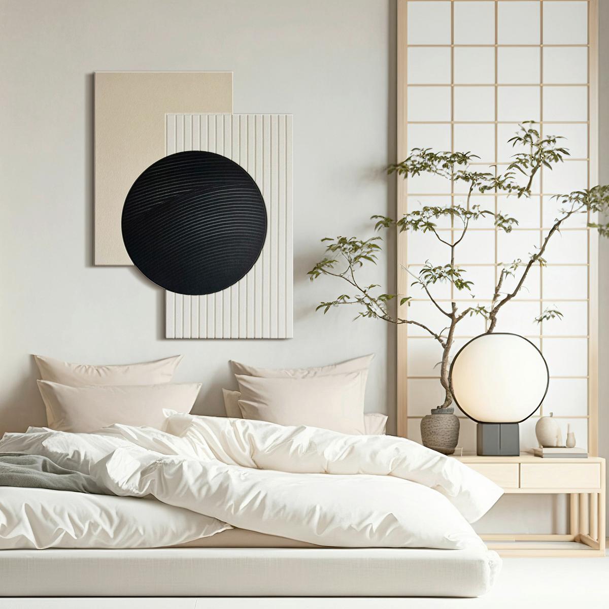 Akustični Panel Marla - črna/bež, tekstil (90/120cm) - Premium Living