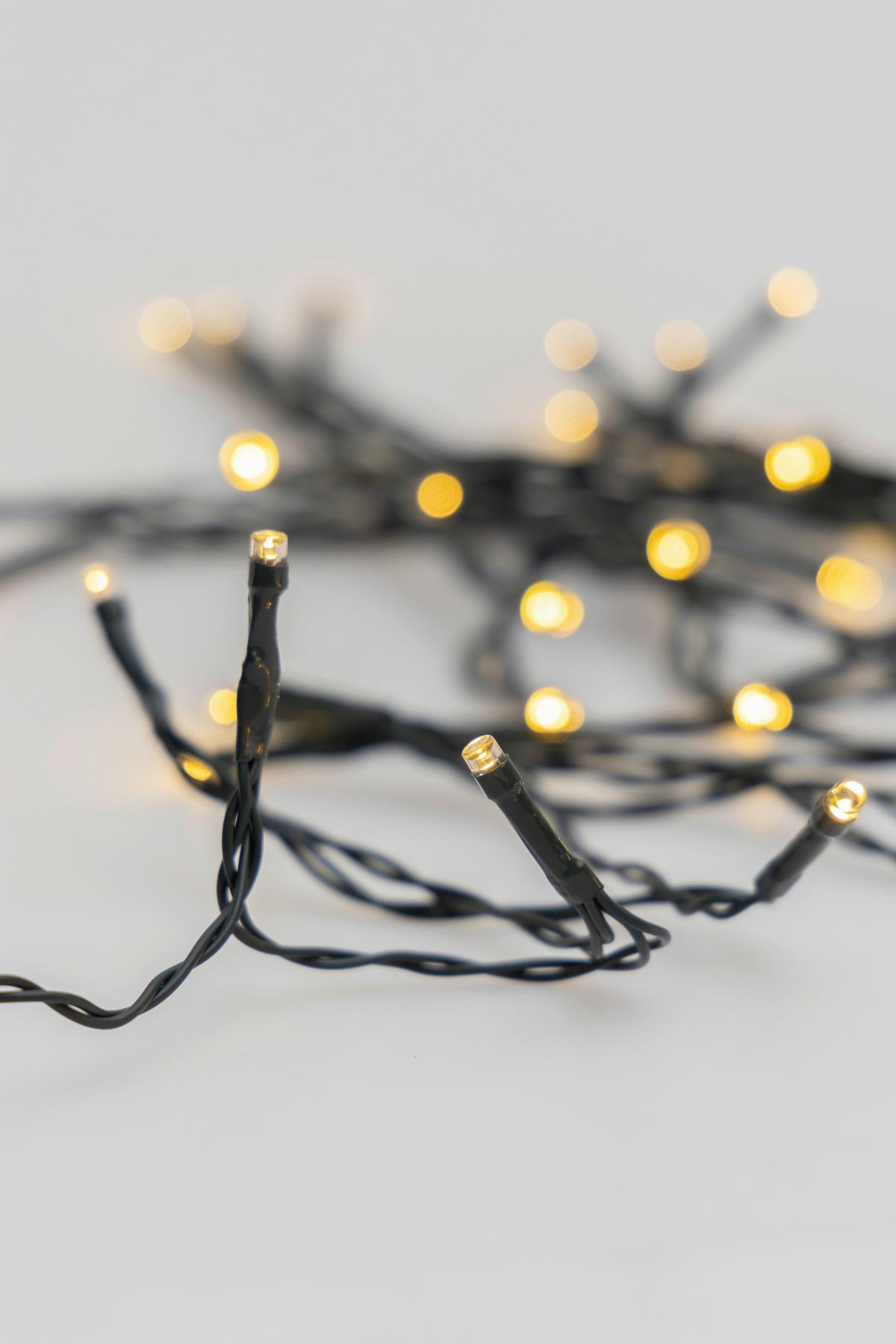 Lichterkette PAZ Dunkelgrün max. 1,5 Watt - Dunkelgrün, Romantik / Landhaus, Kunststoff (595cm) - Modern Living