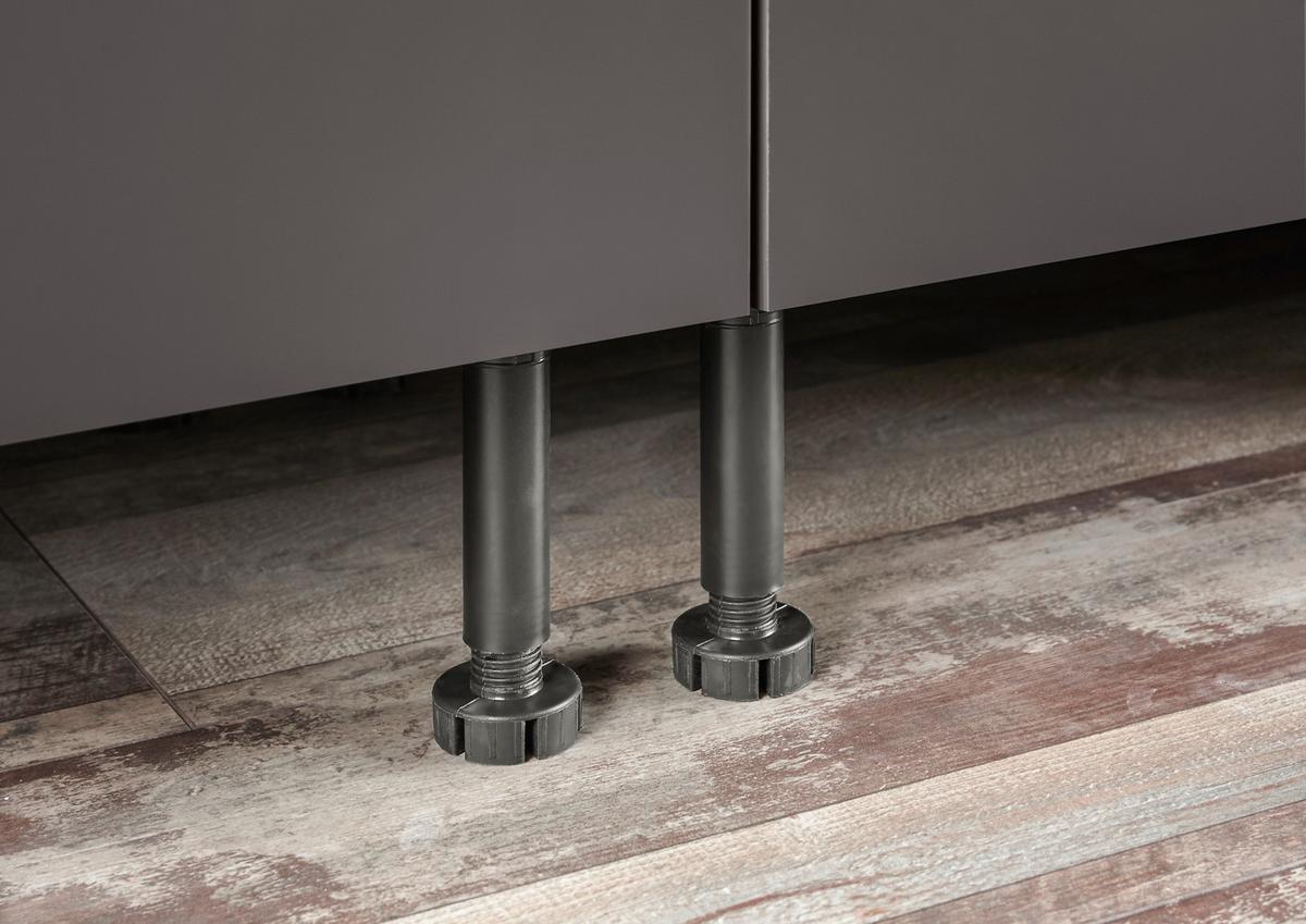 Eckküche Marleen m. Geräten Eiche/Weiß Hochgl ca.220x170cm - Weiß Hochglanz/Alufarben, LIFESTYLE, Holzwerkstoff/Kunststoff (220/170cm) - Respekta