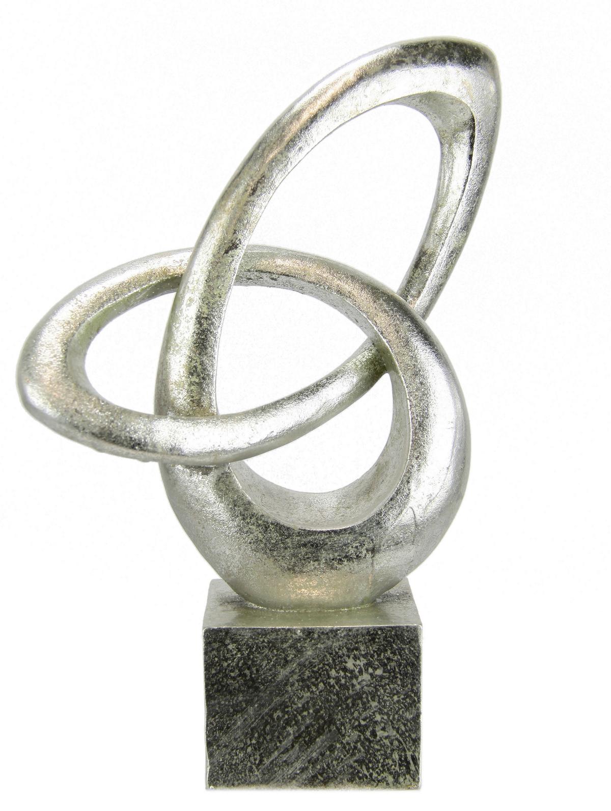 RZEŹBA 707526SI - GLAM LIVING - kolor srebrny, Basics, tworzywo sztuczne (19/28/7cm)