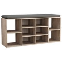 Garderobenbank Hinsol - Anthrazit/Sonoma Eiche, Design, Holzwerkstoff/Kunststoff (104/50/30cm) - MID.YOU