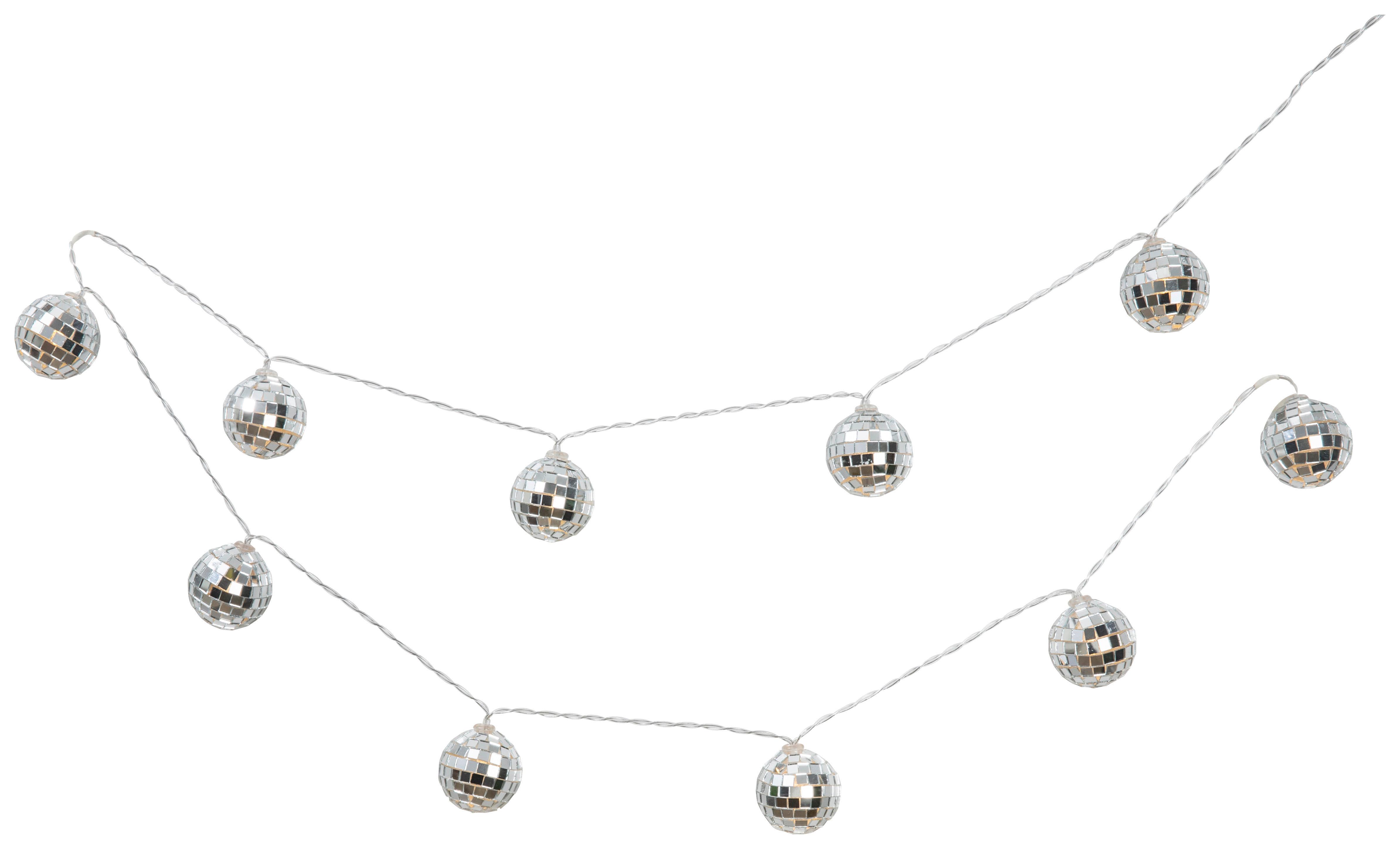 Okrasna Led-svetilka Discoball - srebrne barve, kovina/umetna masa (165cm) - Mömax