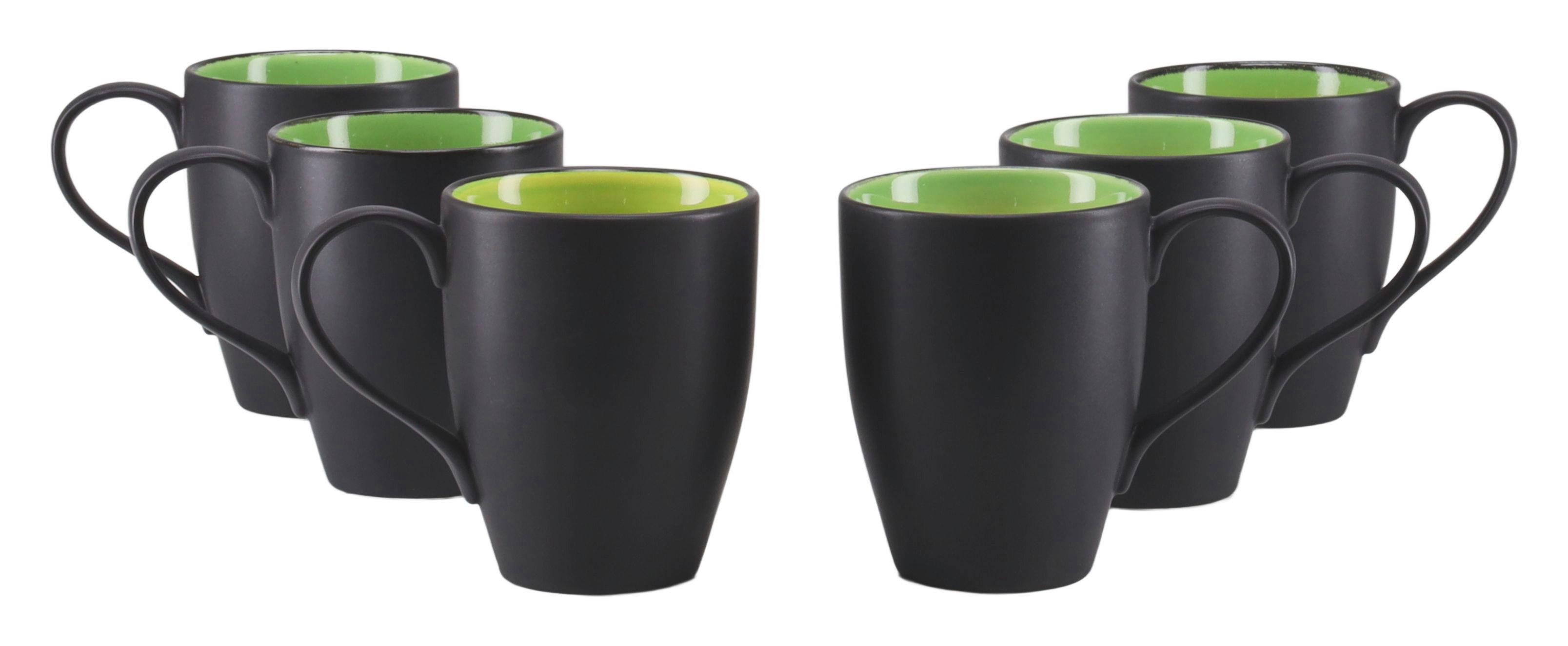 Kávésbögrekészlet 24926 Hot Green Kaffeebecher - sötétsárga/fekete, Basics, kerámia (300ml) - Creatable
