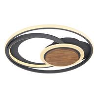 LED-Deckenleuchte Nirra max. 45 Watt - Dunkelbraun/Opal, MODERN, Holz/Kunststoff (49,5/8cm)