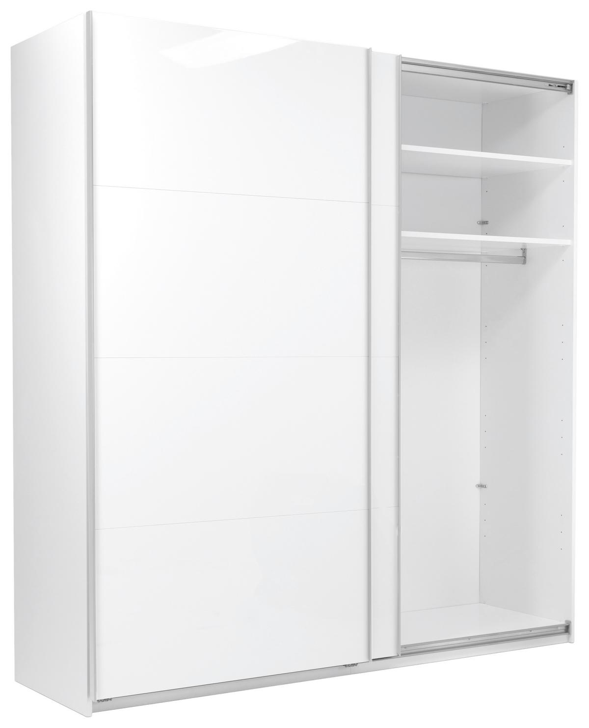 Omara Z Drsnimi Vrati Viva, Bela - bela/barve aluminija, Moderno, kovina/leseni material (200/210/62cm) - P & B