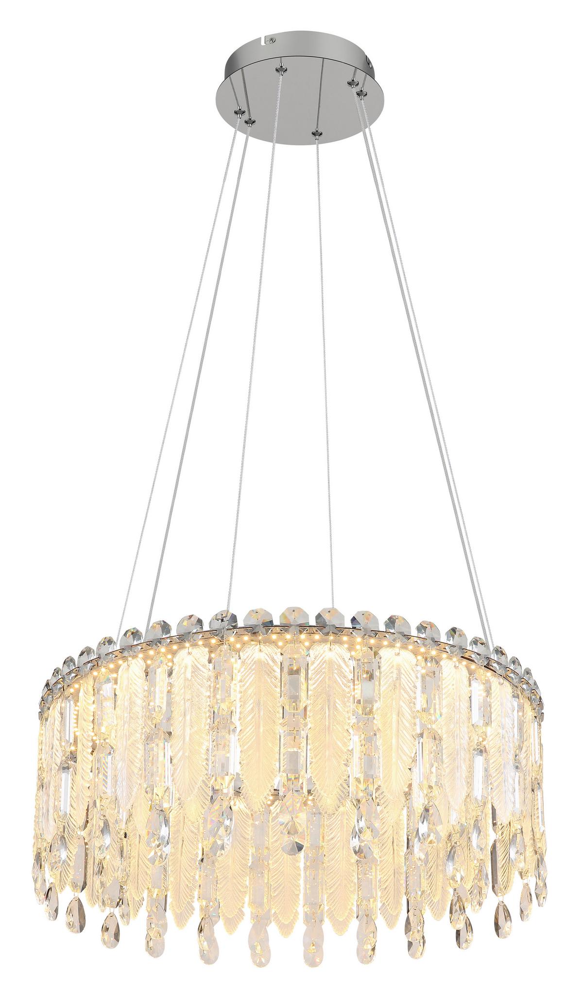 Led Függőlámpa 67176-58 Klunka - krómszínű/áttetsző, Design, üveg/textil (59,5/120cm)