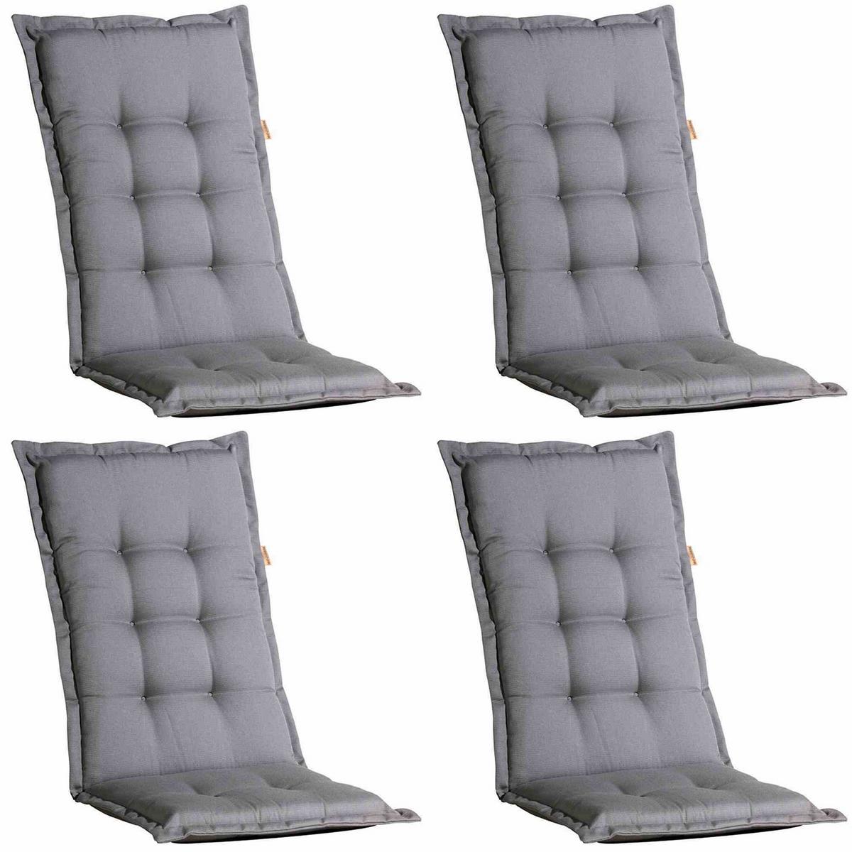 Sesselauflagen-Set Pana 4-tlg. Hochlehner Grau - Grau, KONVENTIONELL, Textil (50/8/123cm) - Ambia Garden