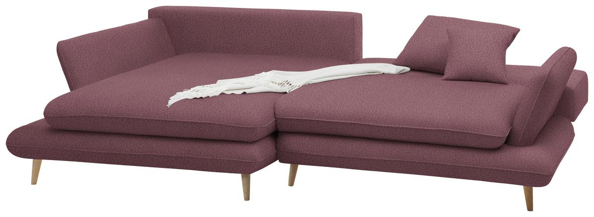 Kutna Garnitura Monte - šljiva/prirodne boje, Romantično / ladanjski, tekstil/drvo (181/283cm) - Premium Living