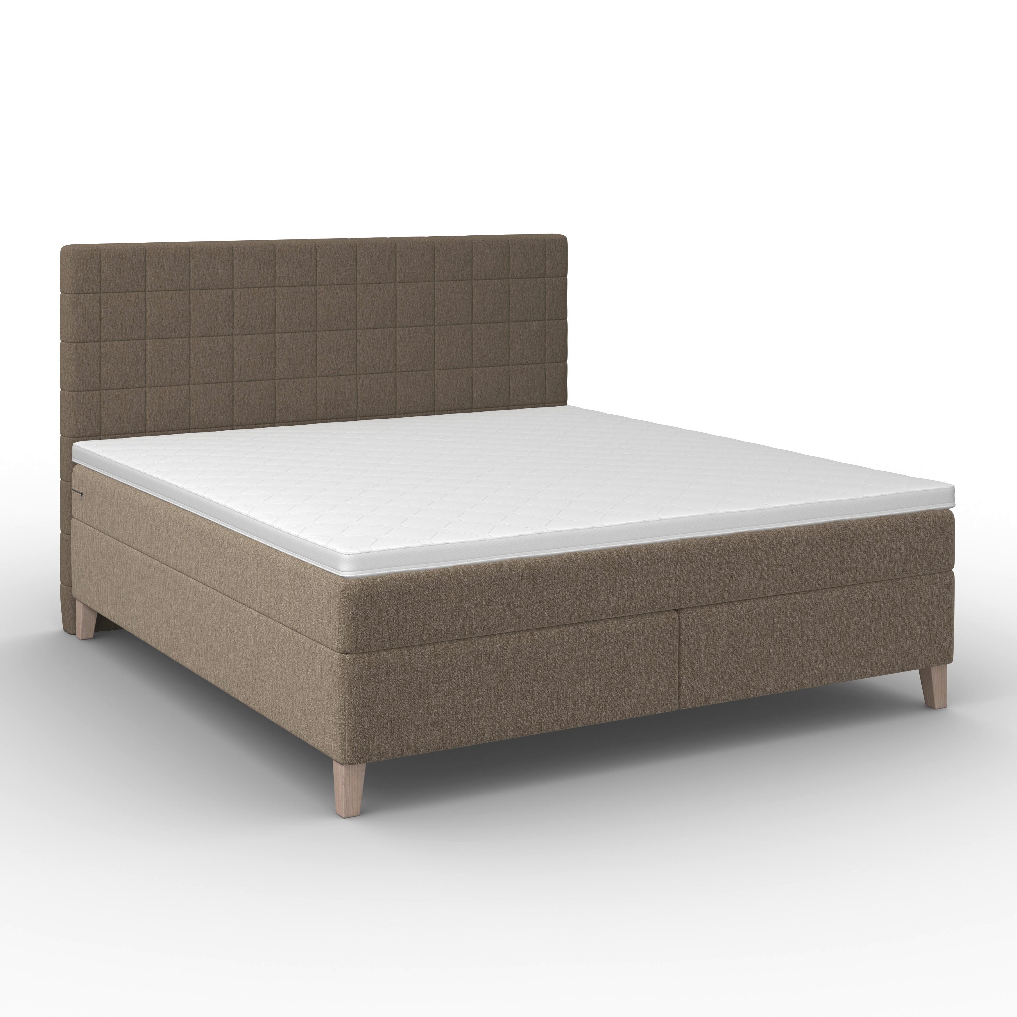 Boxspring Ágy Olivia - barna, Modern, textil/fa (180/200cm) - Bessagi Home