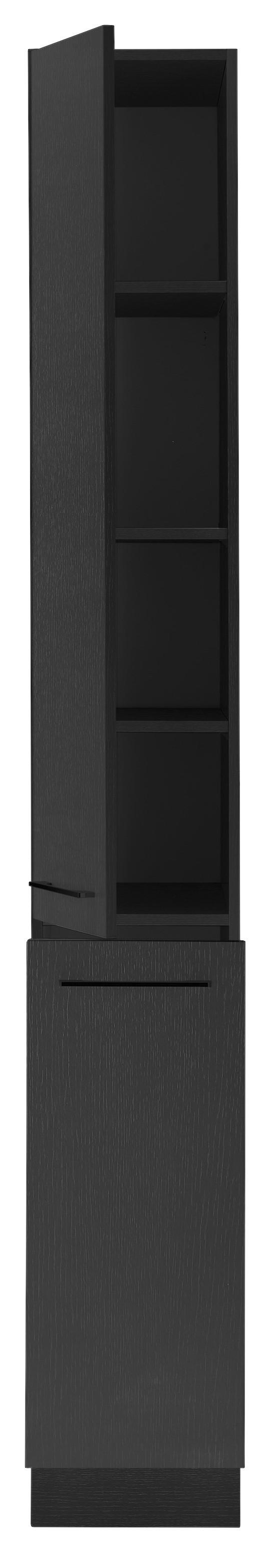 Apothekerschrank TURIN VS30 schwarz - Schwarz, MODERN, Holzwerkstoff/Metall (30/211/57cm)