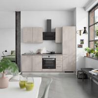 Küchenblock Riva High m. Geräten Grau - Schieferfarben/Edelstahlfarben, MODERN, Holzwerkstoff/Metall (240cm) - Nobilia