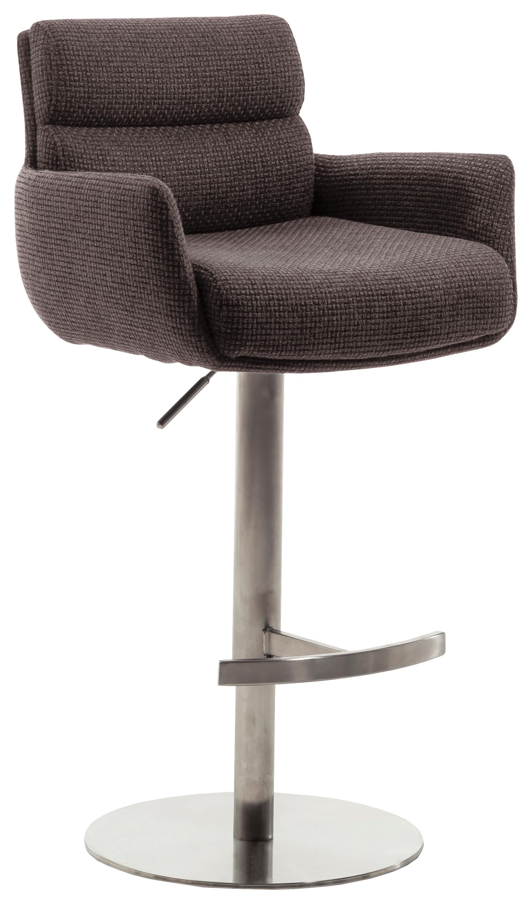 STOŁEK BAROWY LEXINGTON - kolor stalowy/cappuccino, Design, metal/tkanina (54/84/52cm) - Dieter Knoll